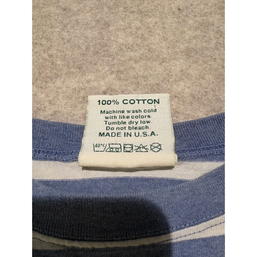 Vintage Levis Strauss & Co Striped T-Shirt Mens Large Blue White Made in USA